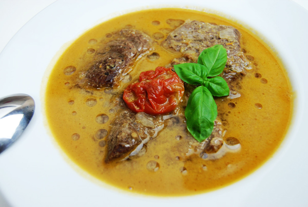Veal bouillon with African flavors
